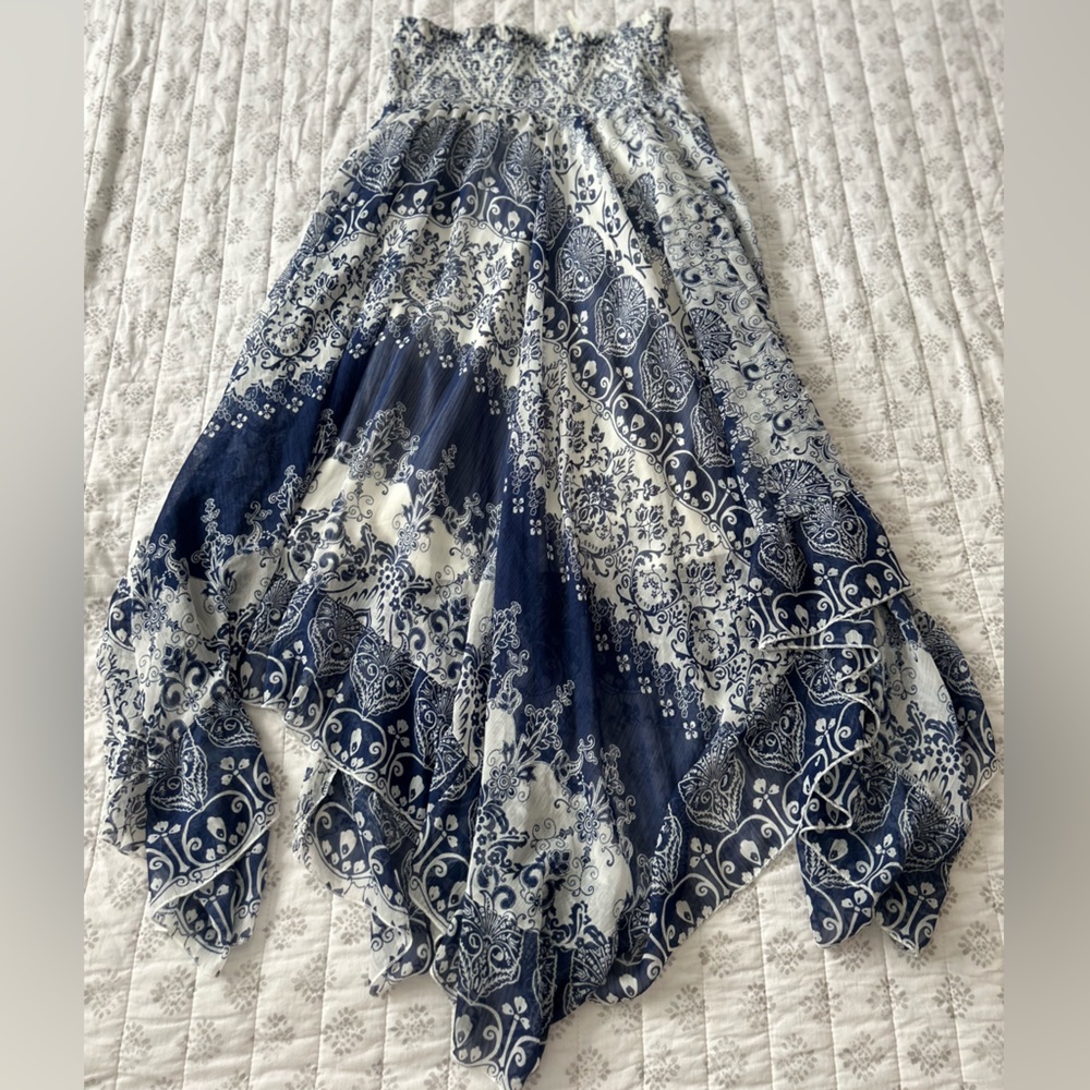 Mulvari Scroll & Floral Print Ruffle Hem Skirt
